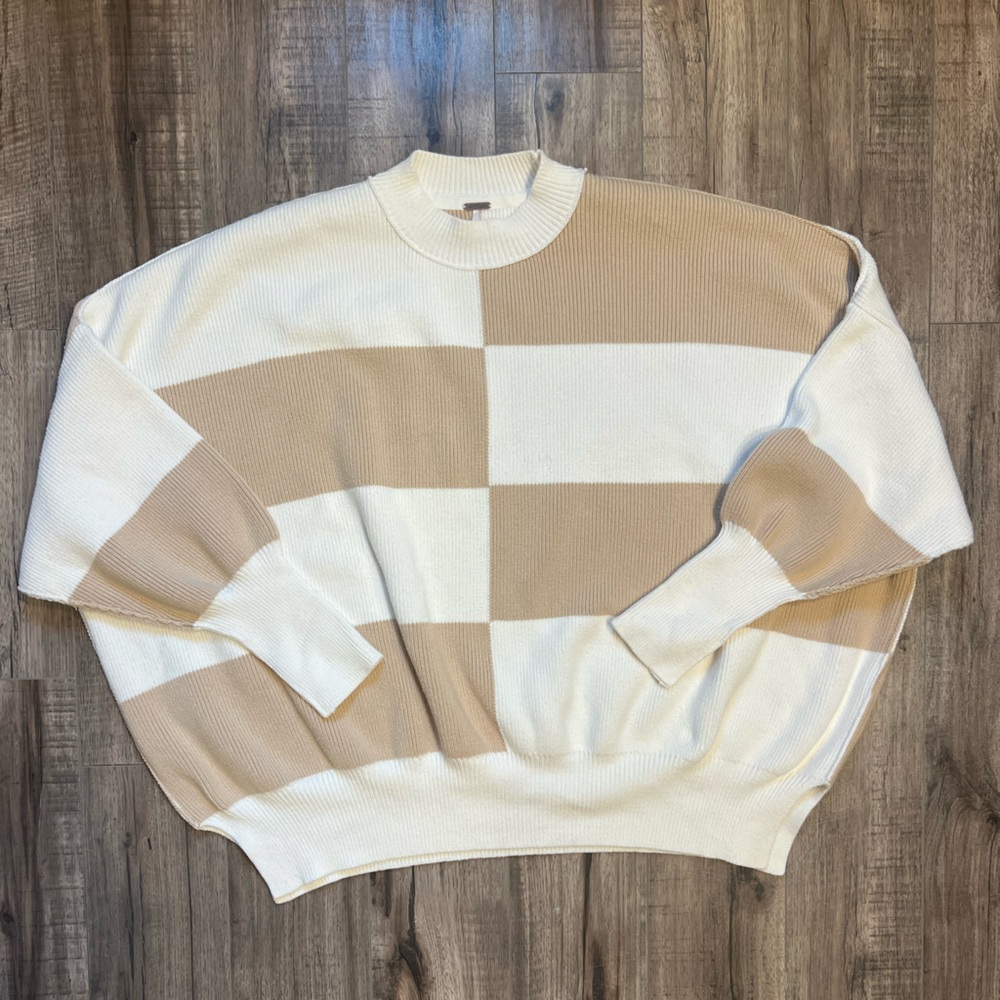 Free People Checker Easy Street Tunic Sweater